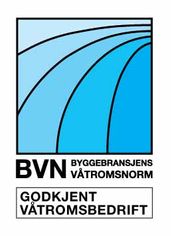 Logo for godkjent våtromsbedrift etter byggebransjens våtromsnorm